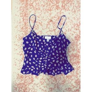TopShop ruched floral tank size 6